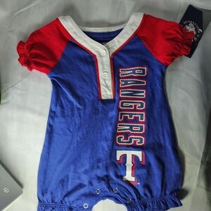 NEW MLB Texas Rangers Infant Girls One Piece 0-3 Months Romper